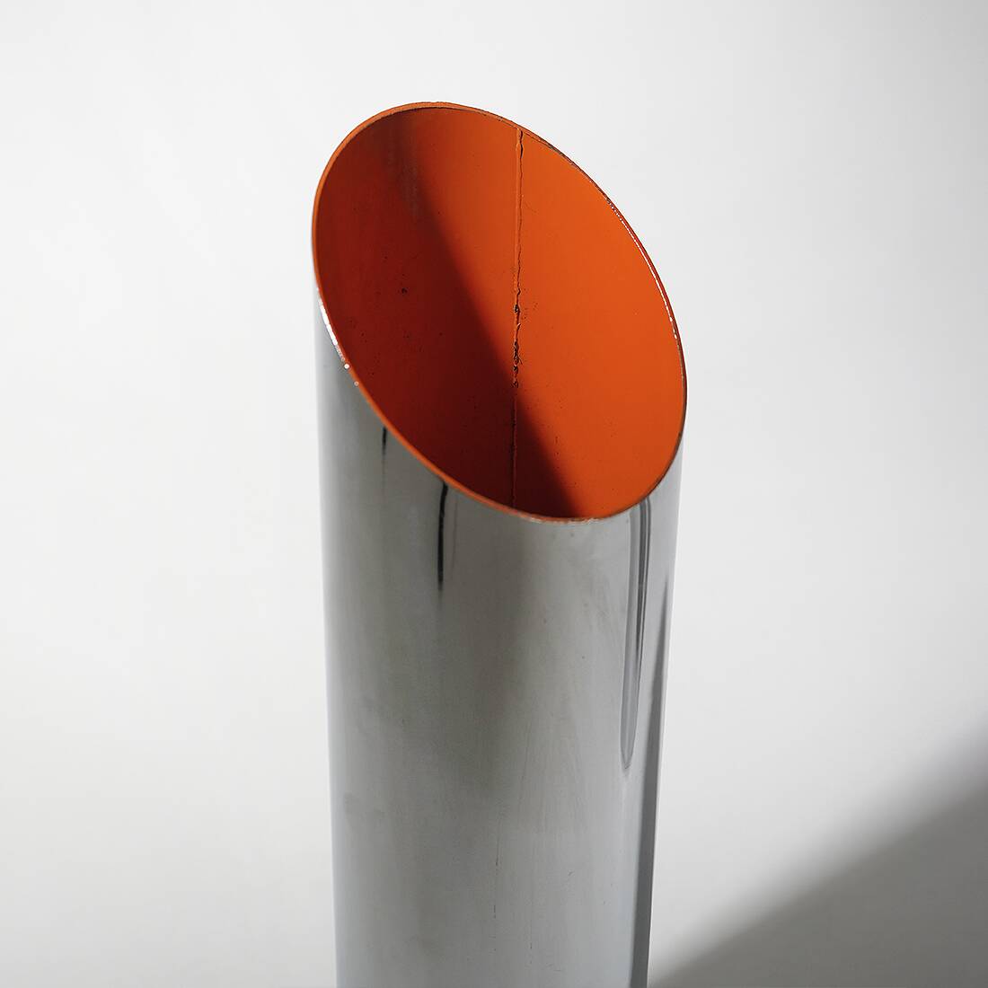 3 chrome-plated metal umbrella stands, 1970s