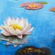 Original oil painting of water lilies, with a high-quality Baroque frame.
