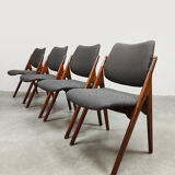 Vintage Scandinavian design dining chairs Olav Houg 1960