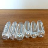 Box 6 crystal knife holders Daum 1960
