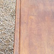 Table d’appoint vintage des années 50 en hêtre chêne et peuplier pieds compas