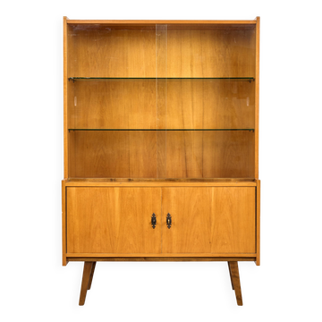 Midcentury Wooden Display Cabinet, Sześciolatka, Poland, 1969