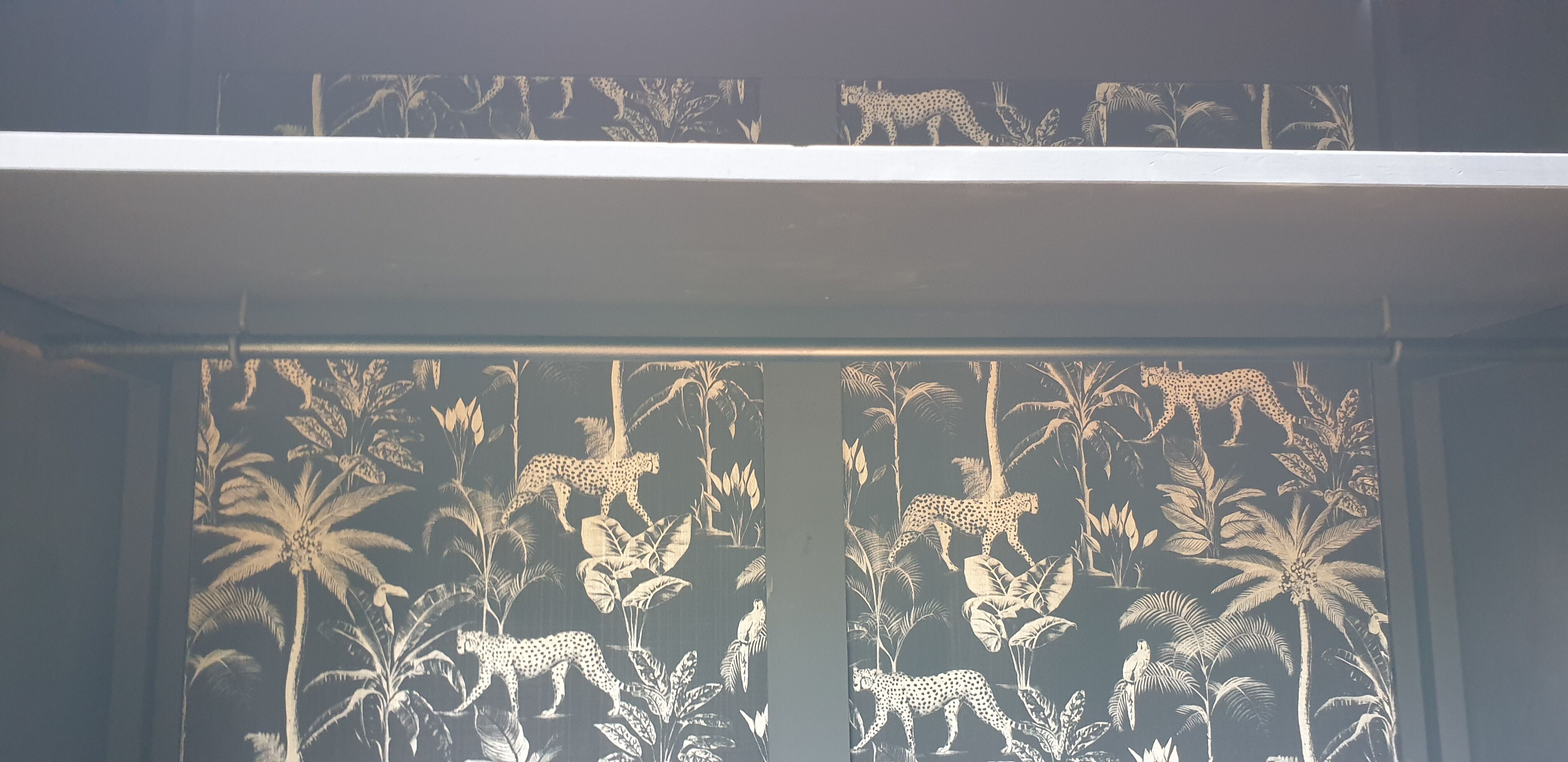 Black parisian wardrobe made of solid wood