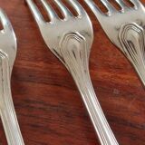 Christofle Set of 3 Spatours model table forks in silver metal