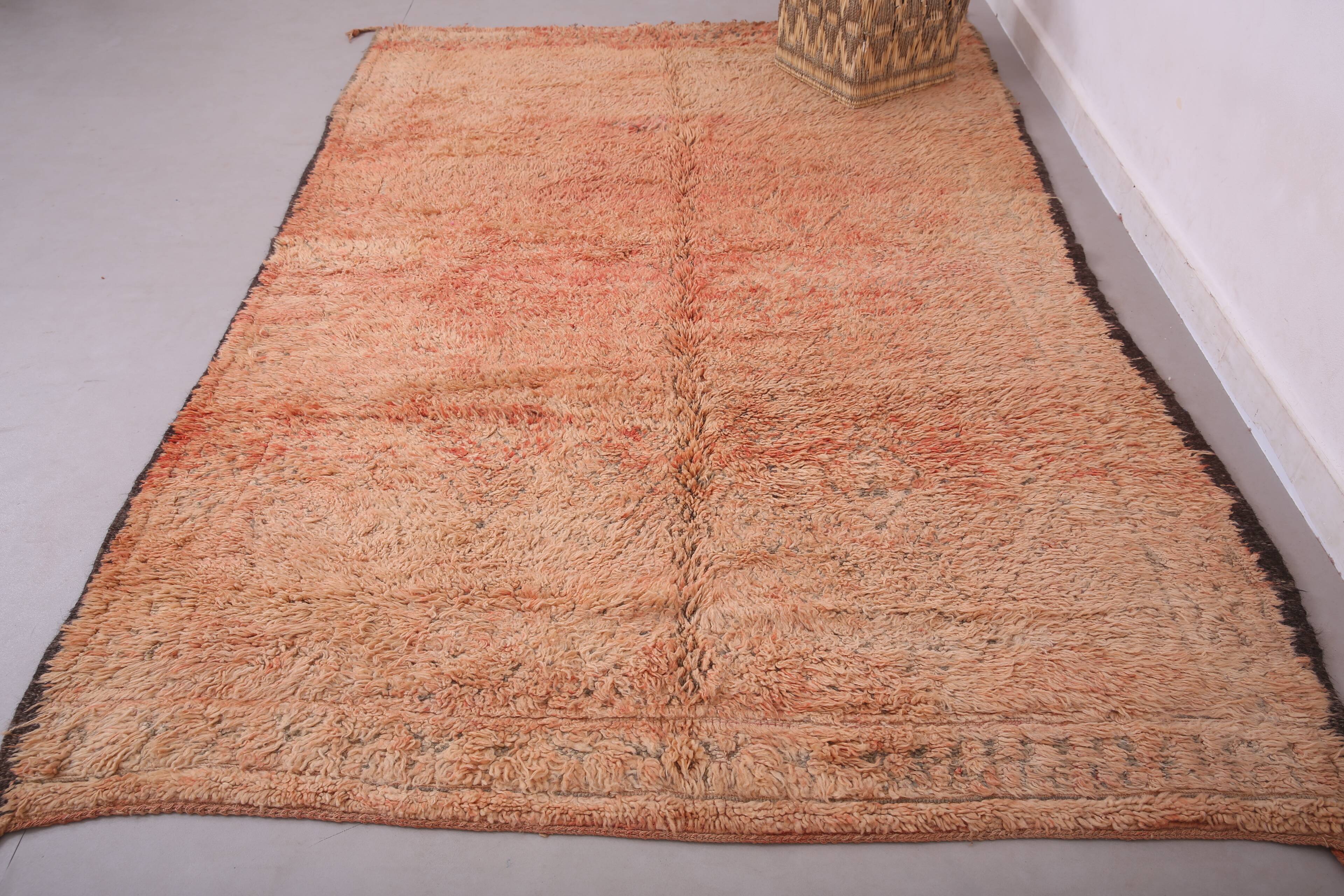 Peach Vintage Moroccan Rug 183 x 274 cm, Berber Wool Rug, Bohemian Rug