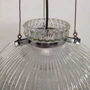 Italian XL dome pendant light in blown glass, 60s-70s
