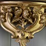 Louis XV style console table in gilded wood, 19th century