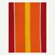 Vintage deck chair with red and orange striped fabric, original patina.