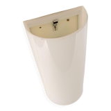 Pair of large opaline glass wall lights in brass designed by Limburg, Germany.