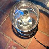 Lampe posé en métal, chromé, verre space Age 70