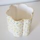 Vintage table lamp, turned wooden base and "mimosa" printed lampshade