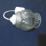 Pressed glass globe suspension