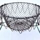Vintage folding salad basket convertible into a fruit/egg cup ... with its green handles
