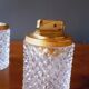 1950s Baccarat crystal and gold-plated metal smoker's kit