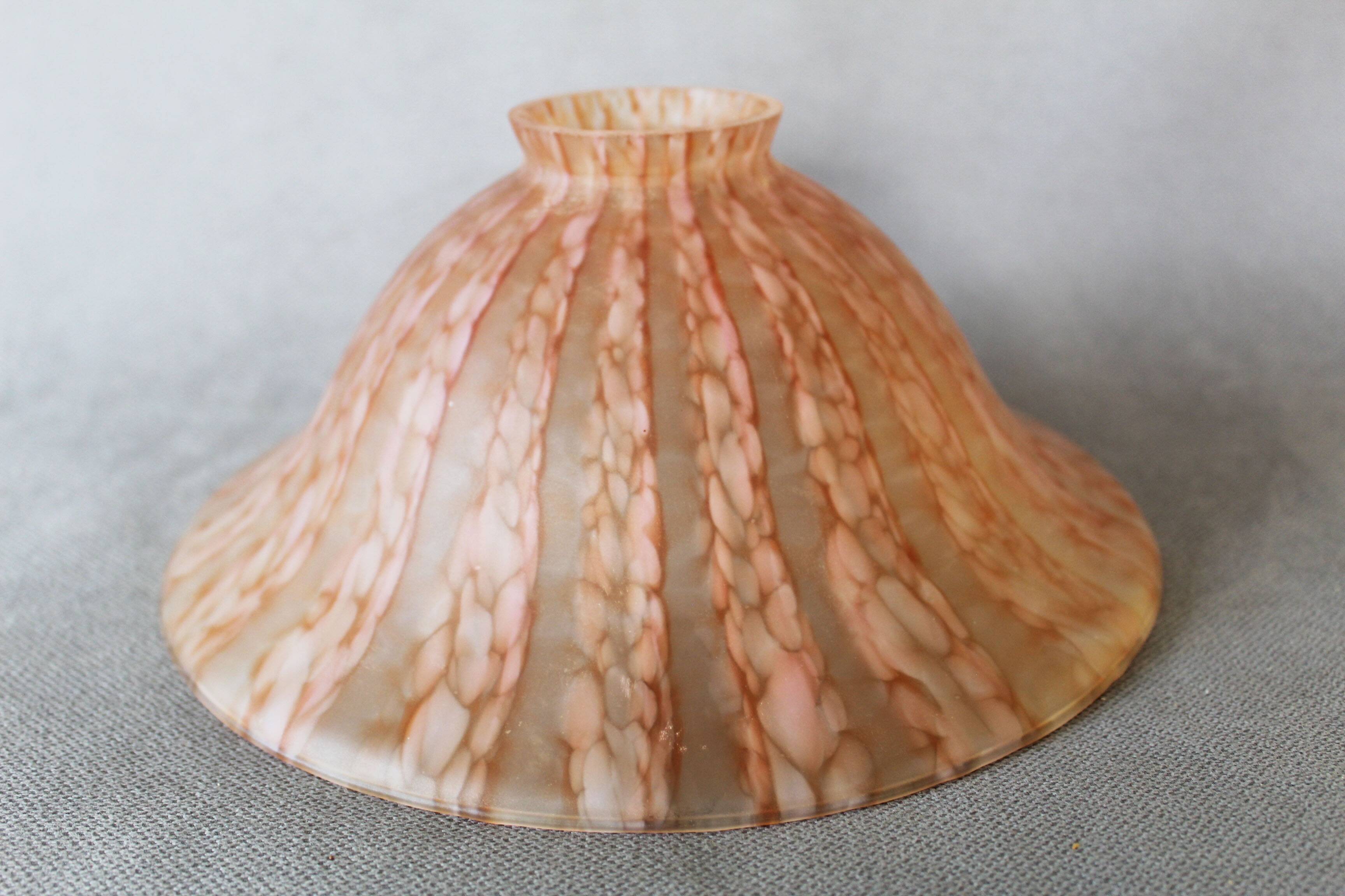 Antique Art Nouveau Glass Lampshade, Glass Globe, with Brass Holder