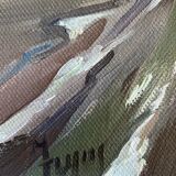 Painting "La Lagune" Marine Seaside signed and frame