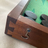 Large case of board games nineteenth era Backgammon + Checkers