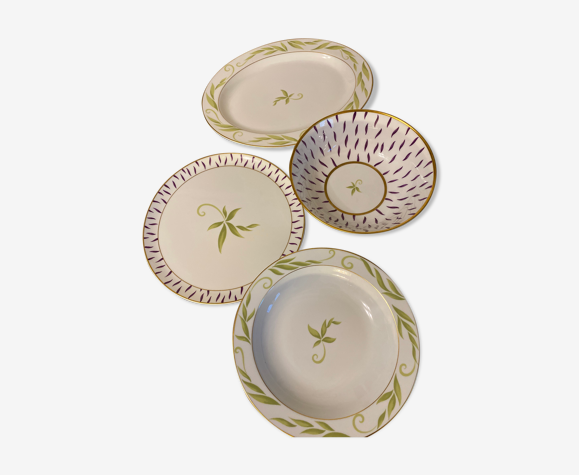Lot de 4 plats en porcelaine de Limoges, manufacture Bernardaud, collection  frivole | Selency