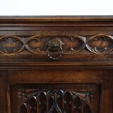19th century carved walnut gothic storage unit
