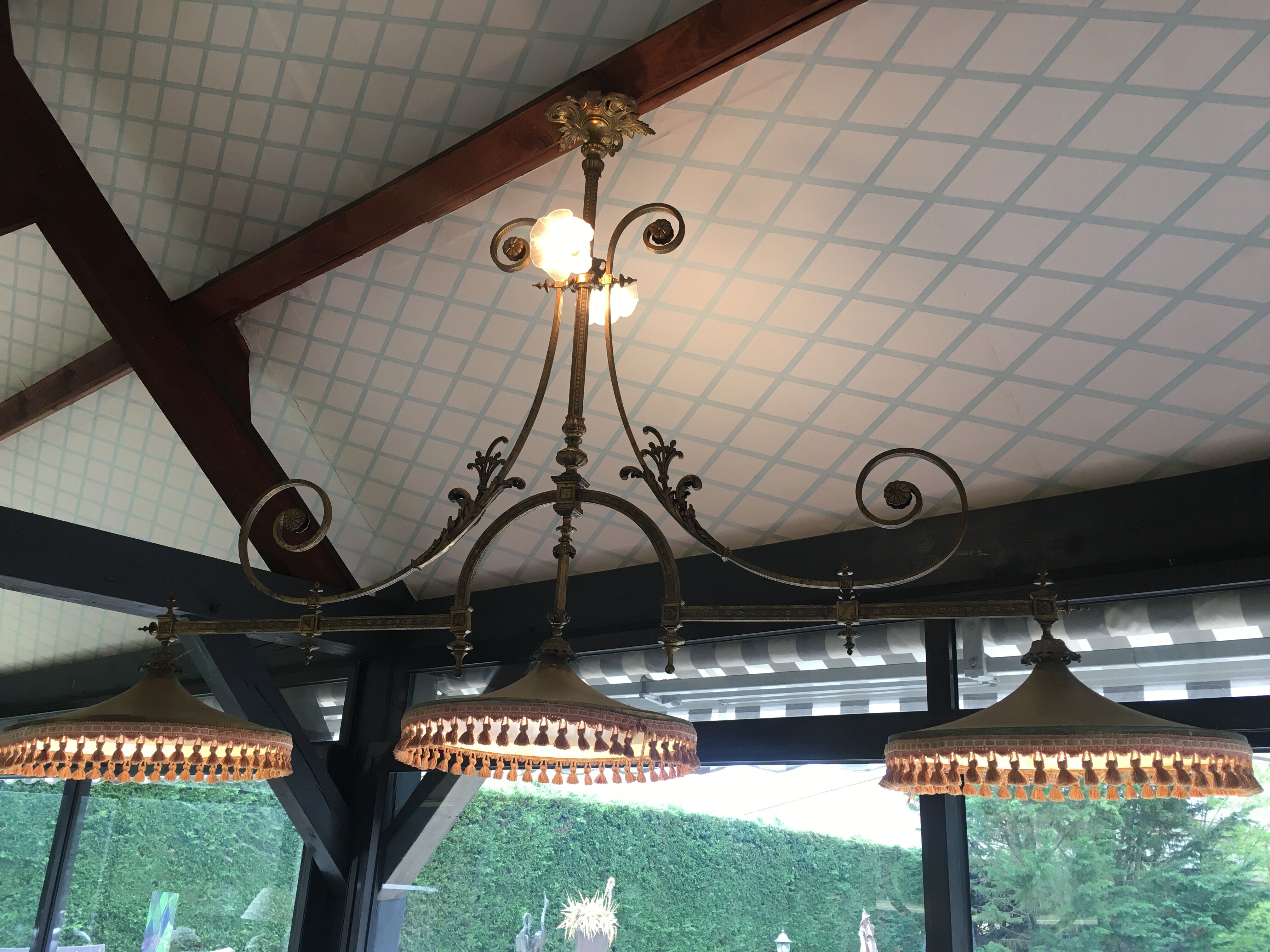 Bronze billiard chandelier