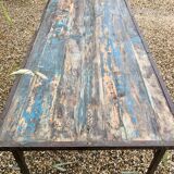 Folding high table in wood and iron