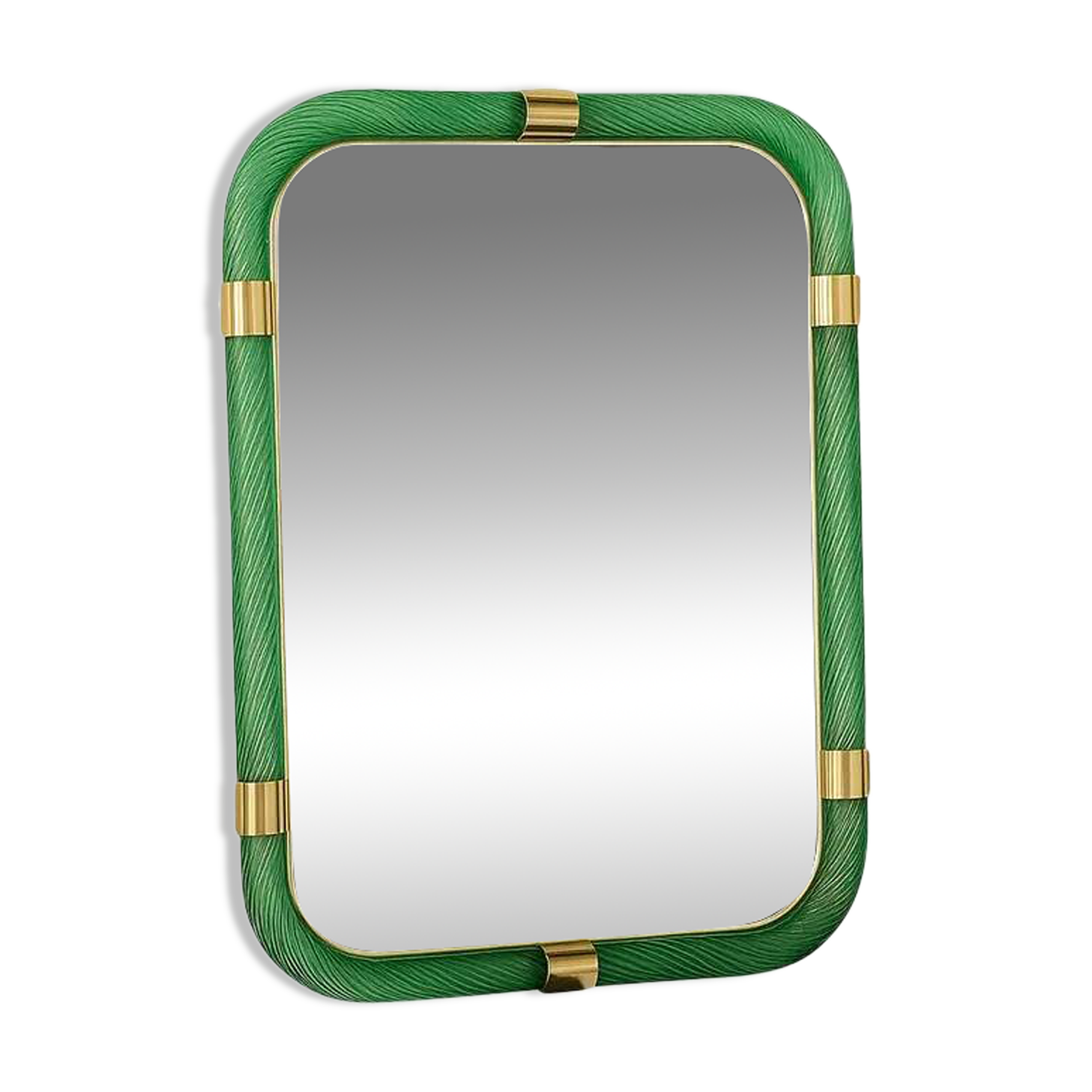 Rectangular "Torciglione" Wall Mirror Murano Glass