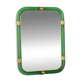Rectangular "Torciglione" Wall Mirror Murano Glass