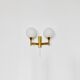 Set of 2 brass and opaline glass Sputnik wall lamps by Kaiser Leuchten
