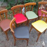 6 chairs vintage bistro colorful, Parisian bistro