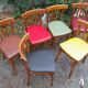 6 chairs vintage bistro colorful, Parisian bistro