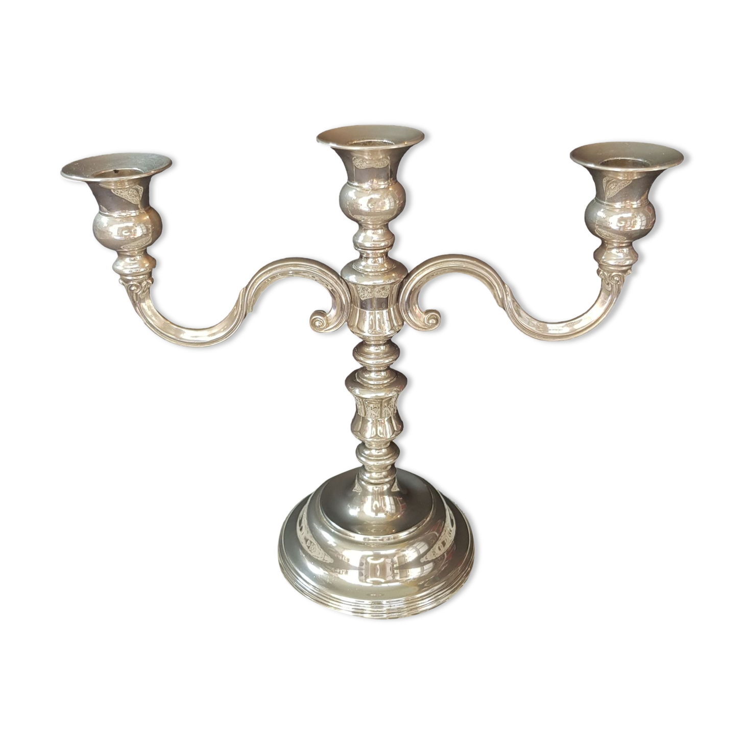 Silver metal candlestick