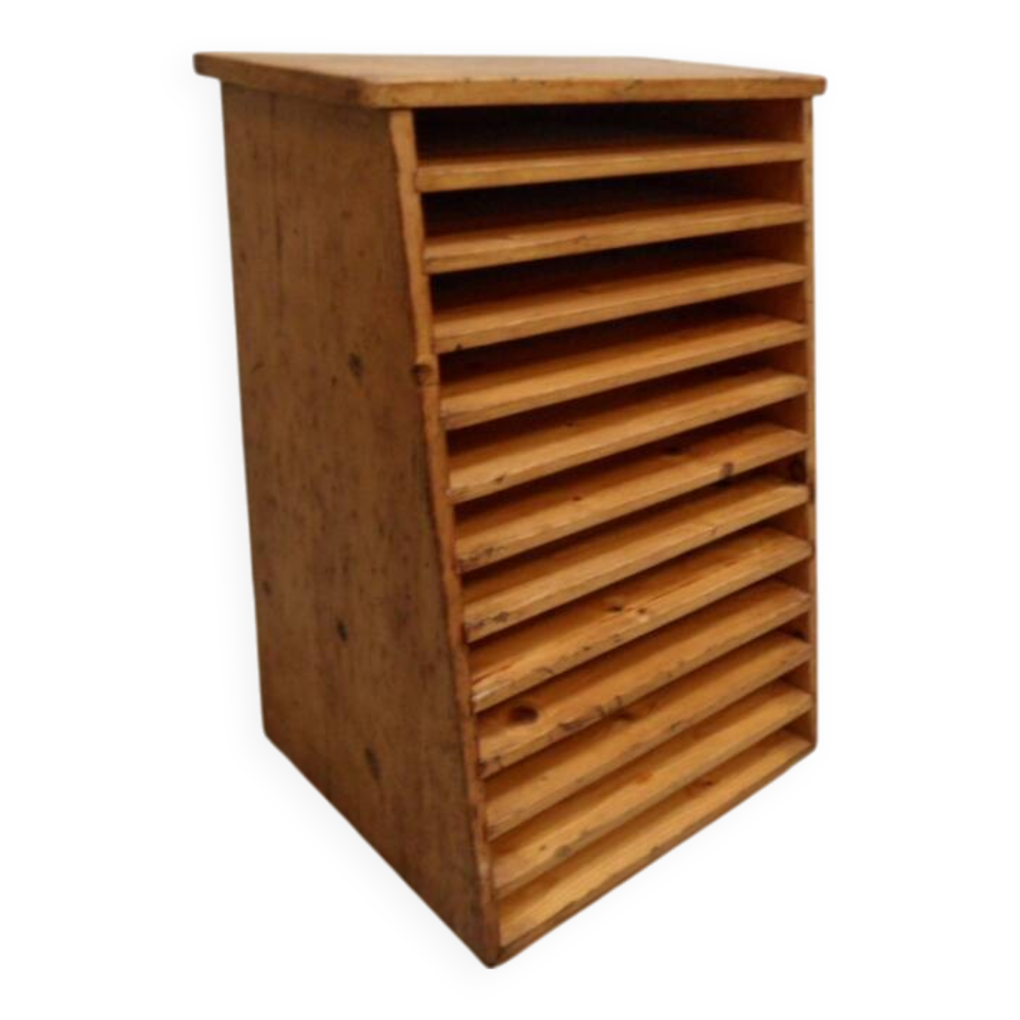 Classeur vintage en pin des années 1950