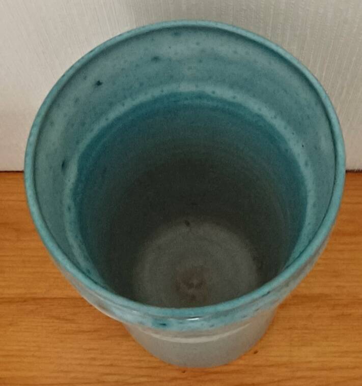 Blue ceramic vase. 60s