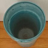 Vase bleu en céramique. Années 60