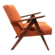 Vintage orange papaya zig zag bouclé armchair 1970