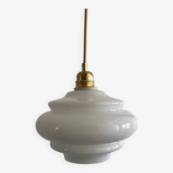 Vintage white opaline pendant light