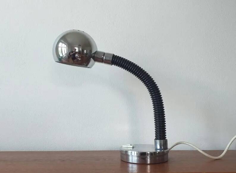 Midcentury Table Lamp Elbow, Targetti Sankey, Italy, 1970s