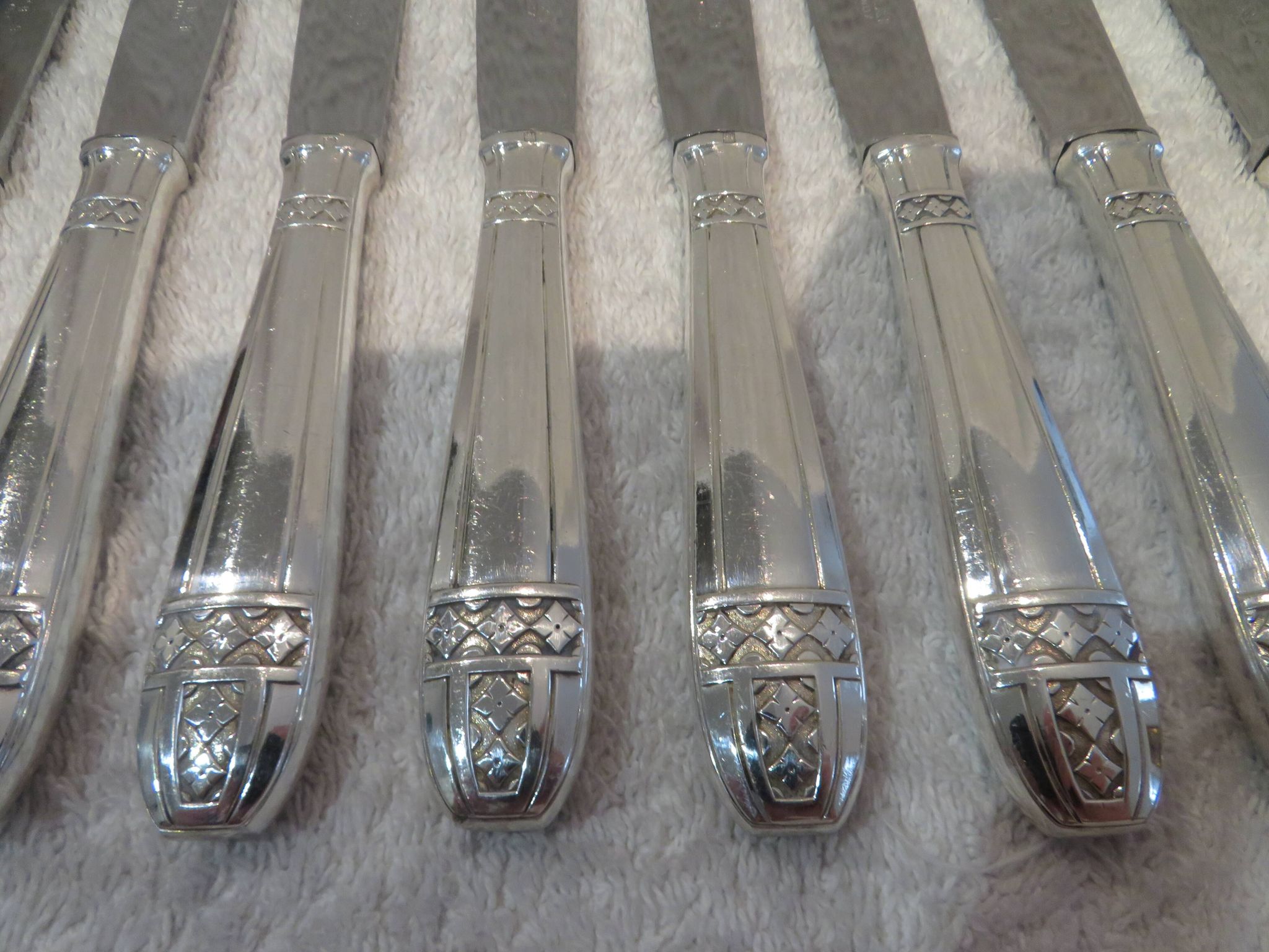 12 Dixi Grand Prix Monaco silver plated dessert knives 20.5cm