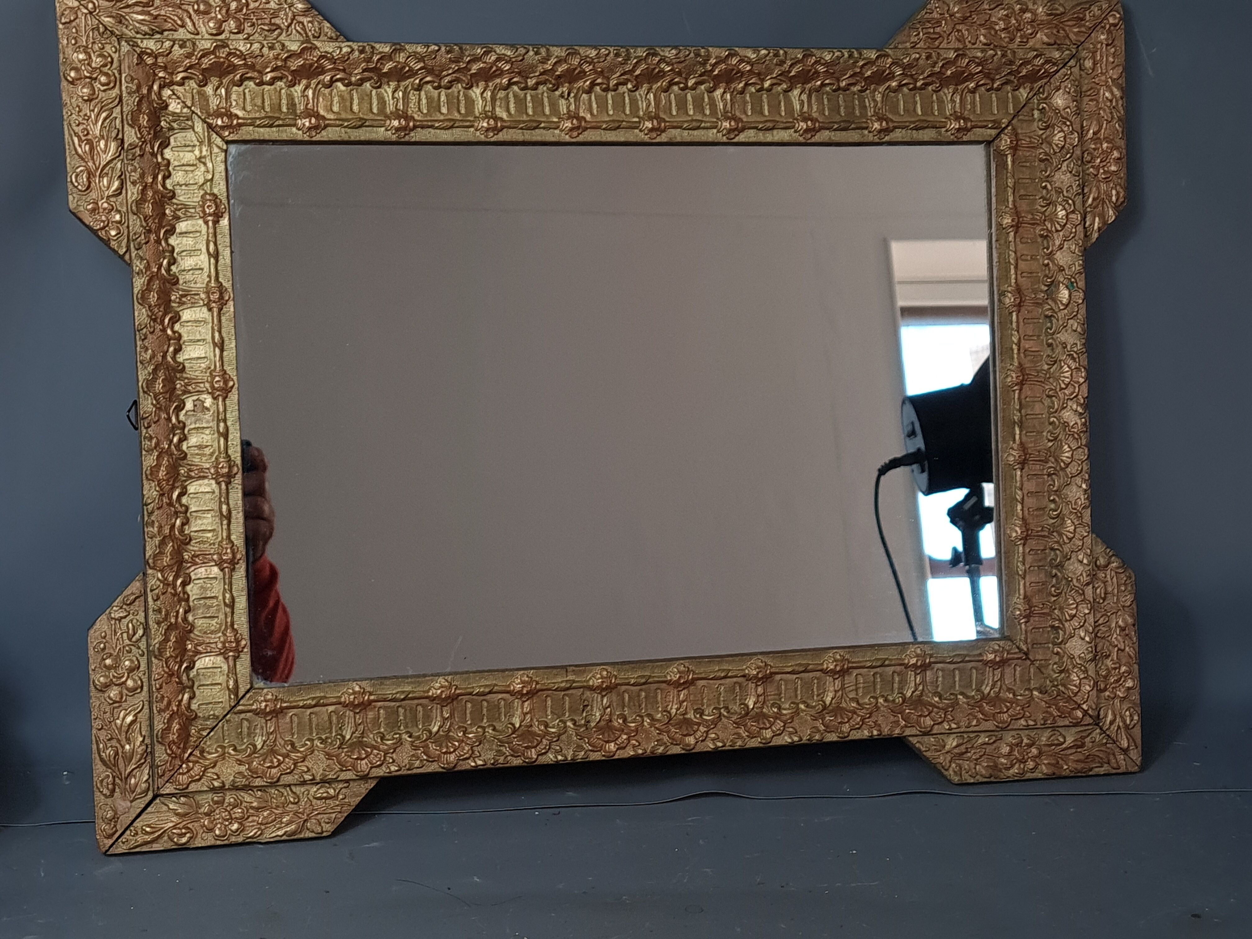 Old mirror frame wood and gilded stucco around 1900 61x46 cm sb