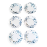 Set of 6 flat plates in Lunéville Earthenware / Colibri