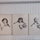 Set of three paintings by Anne Salaün.