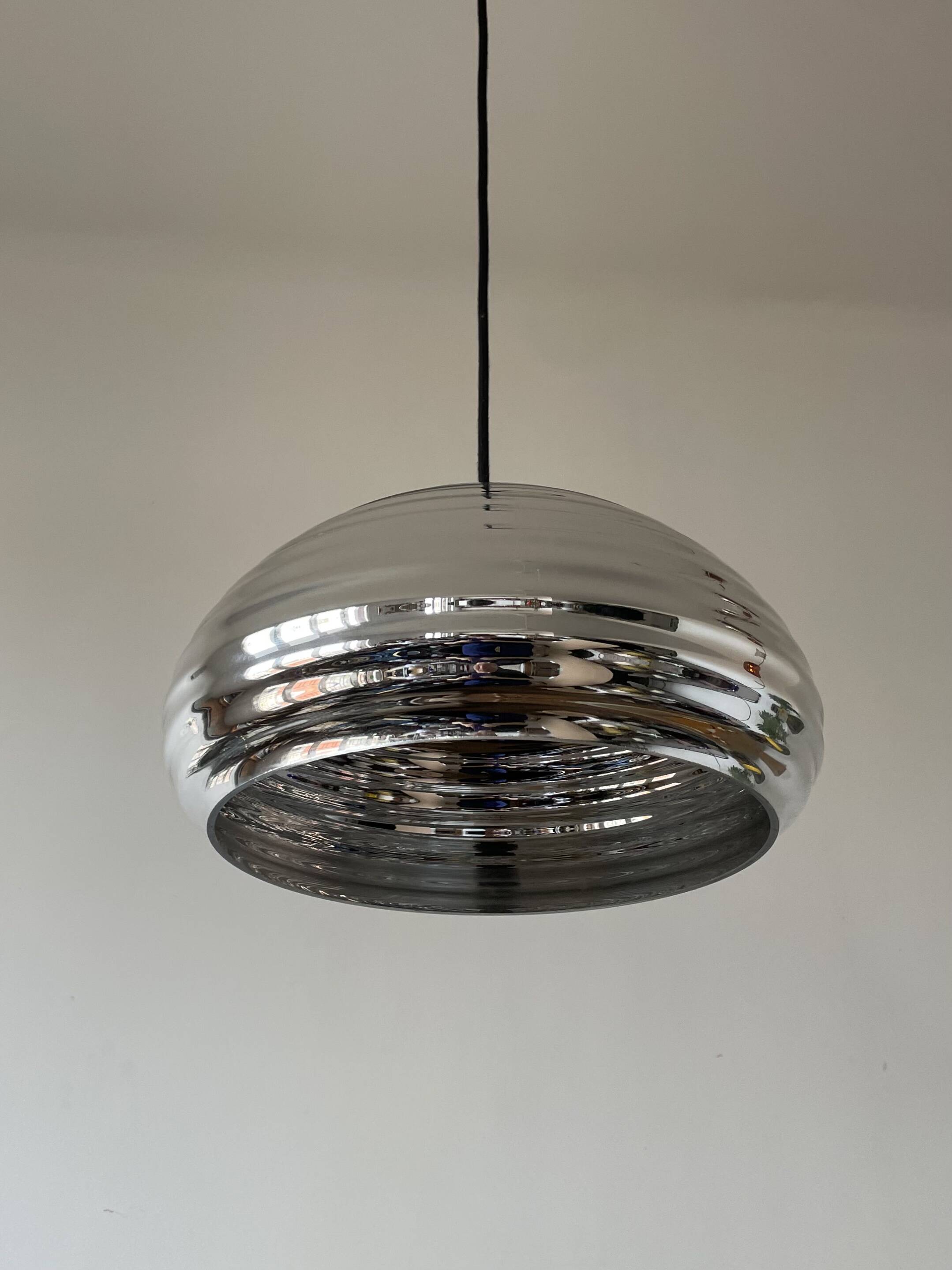 Vintage silver glass pendant light