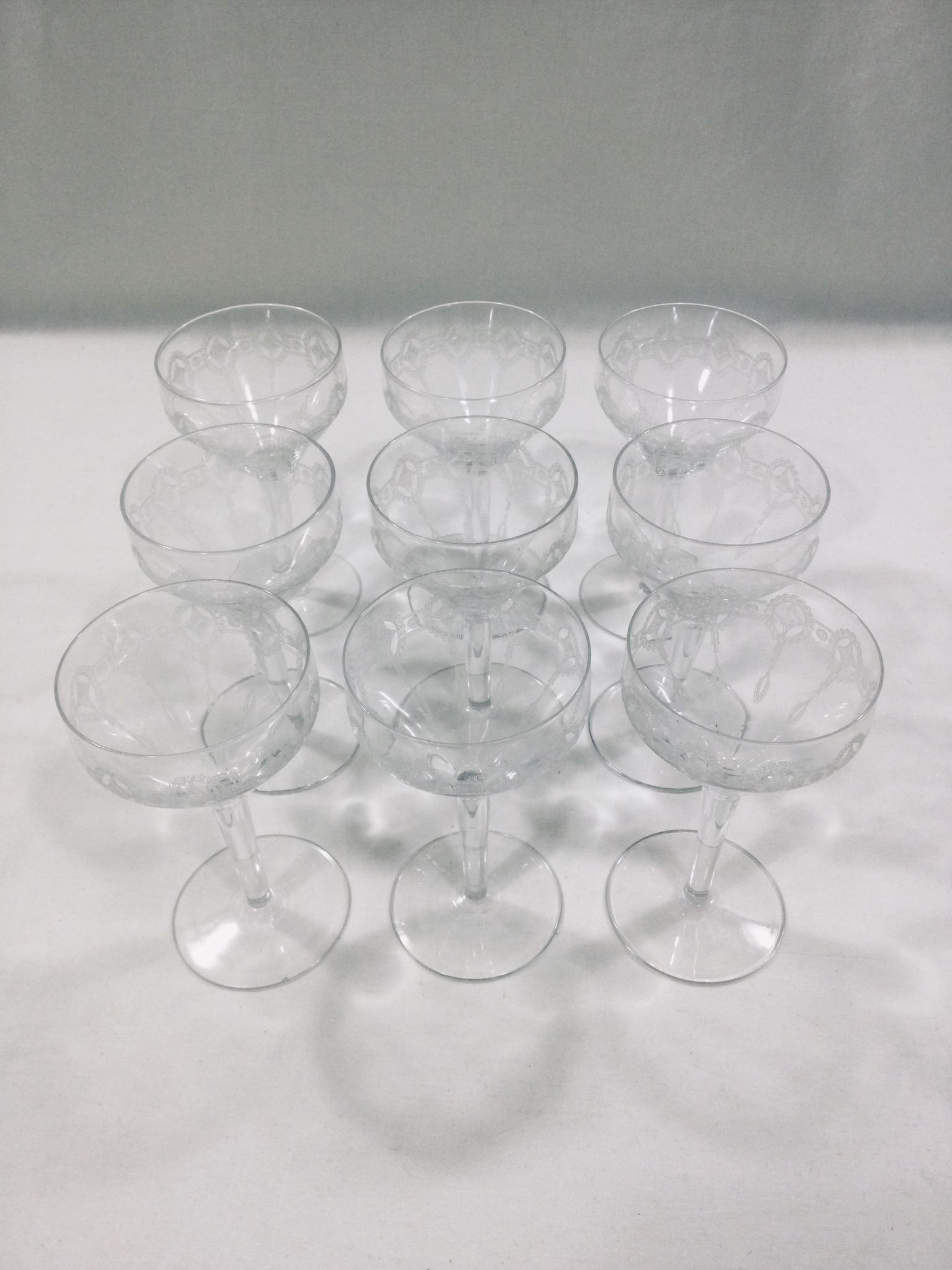 Art deco crystal glass service