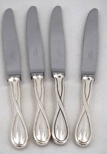 Christofle Galea, lot of 12 dessert pieces, forks, spoons, knives.