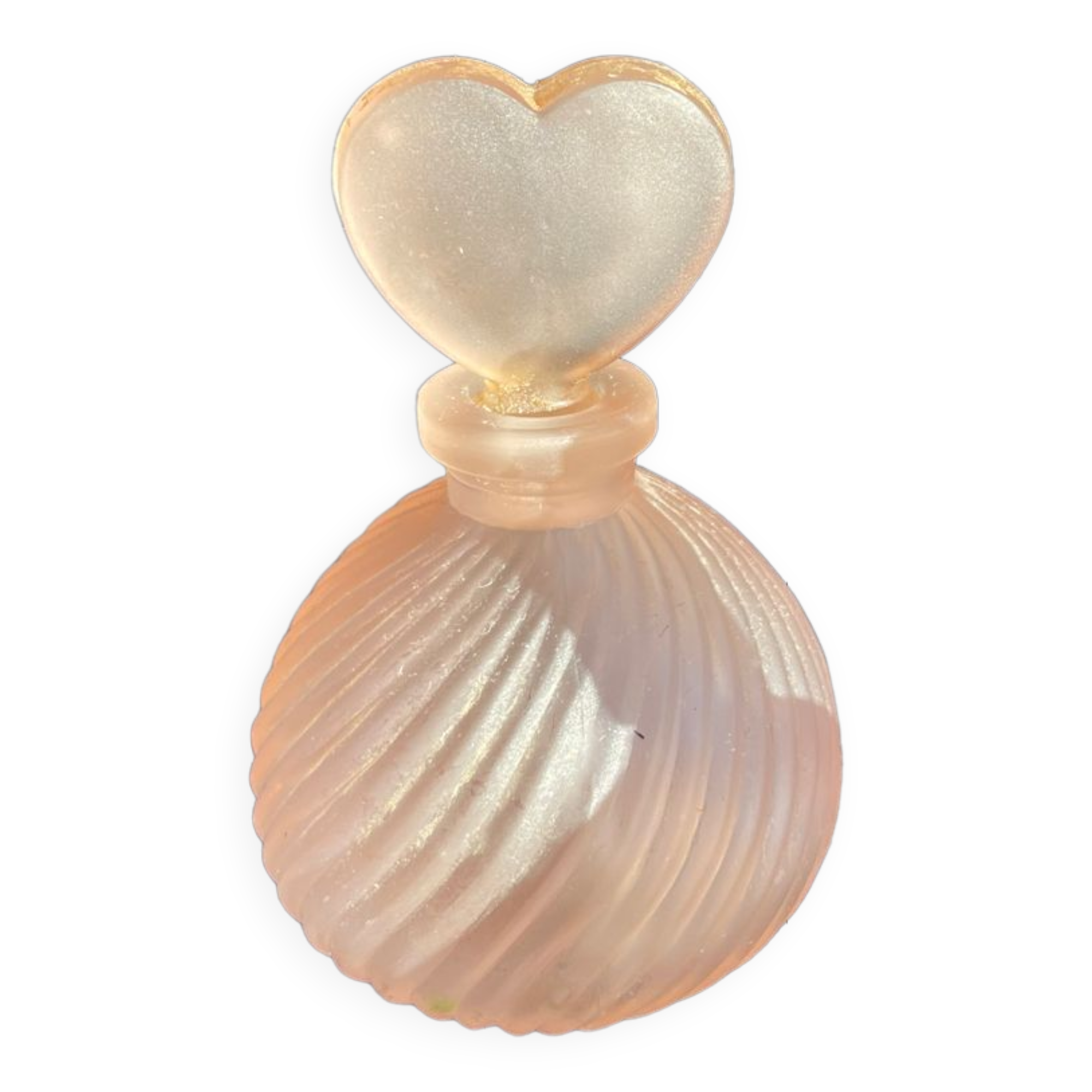 Set of vintage glass pink perfume bathroom jars