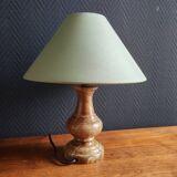 Vintage Table Lamp in Sculpted Alabaster – Base in Natural Stone
