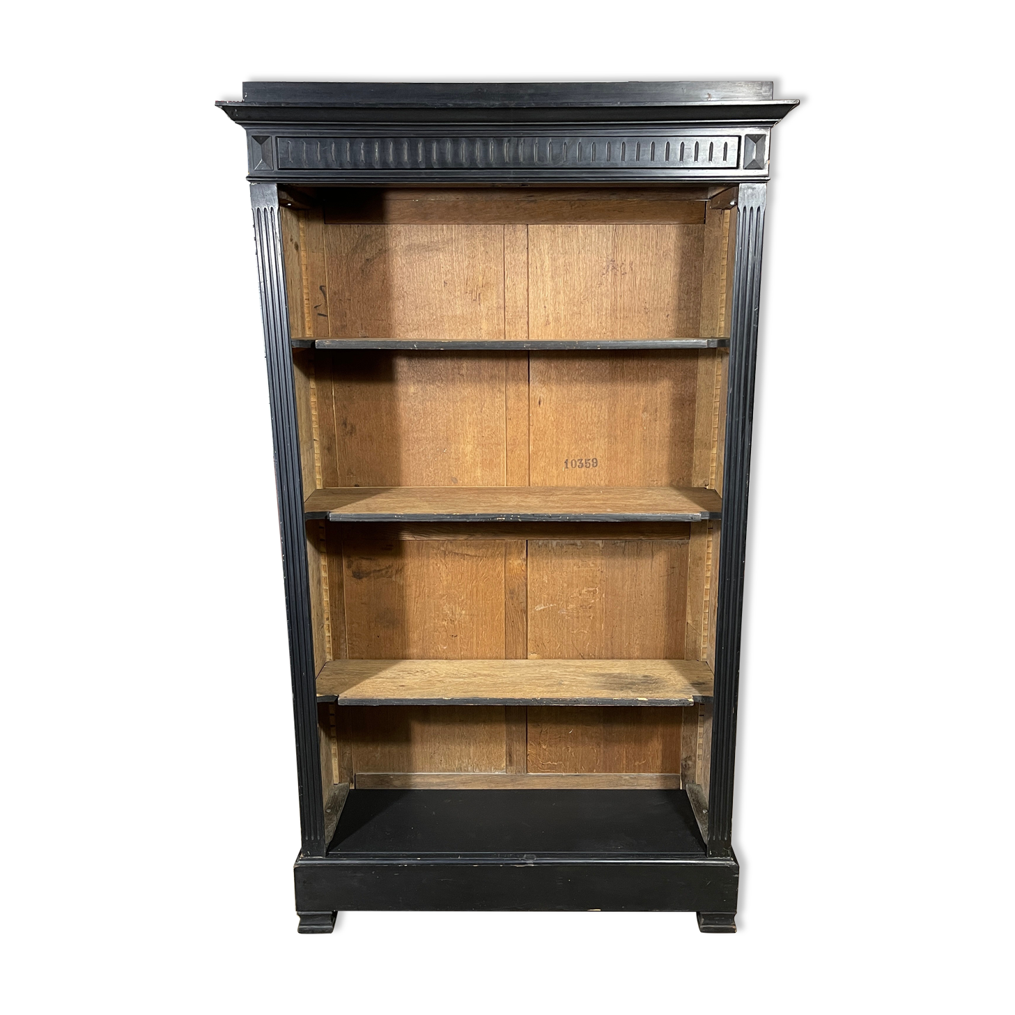 Black patina bookcase
