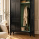 Renovated black Art Deco Parisian wardrobe