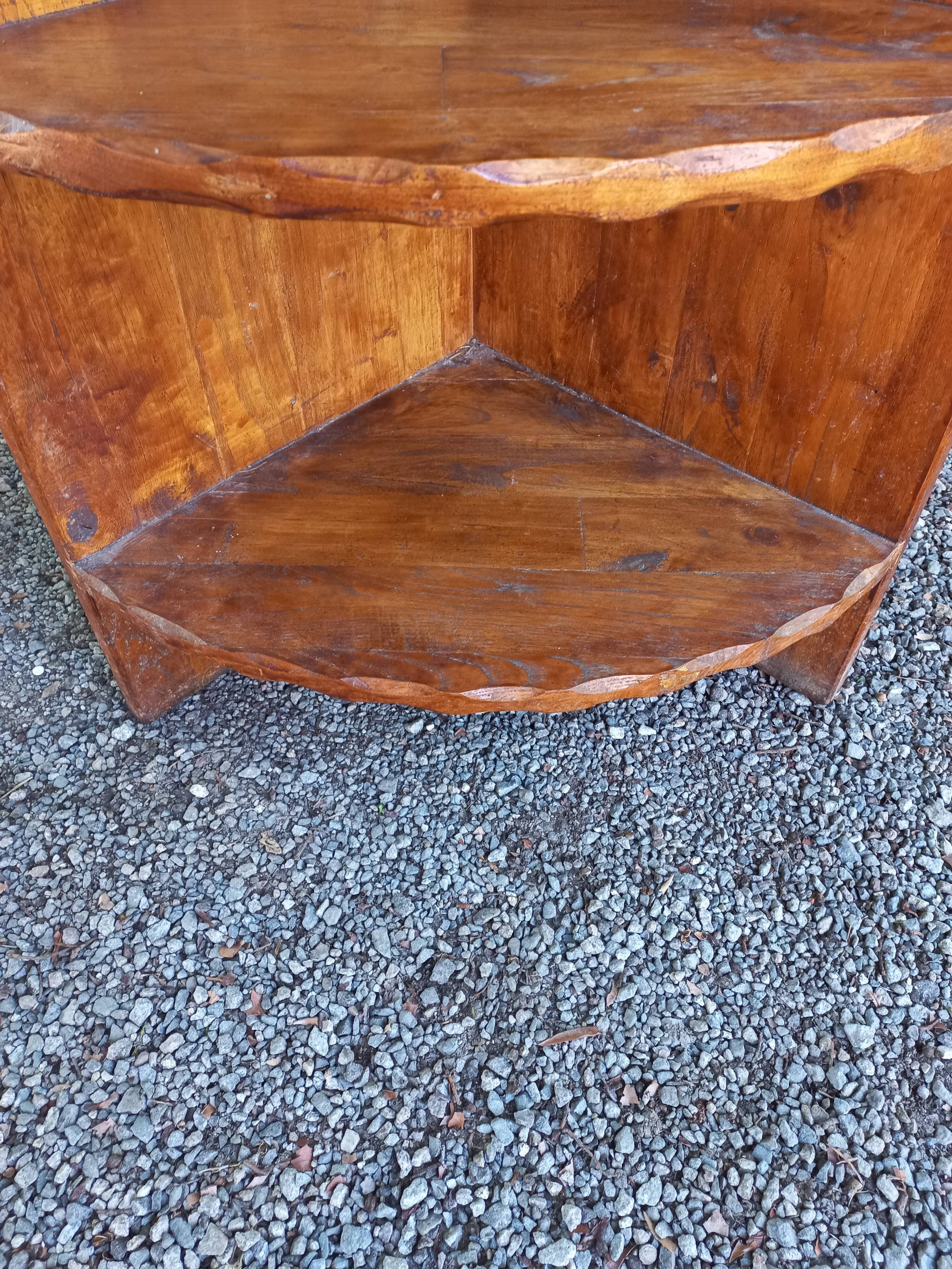 Brutalist oak corner unit from the 1960s.