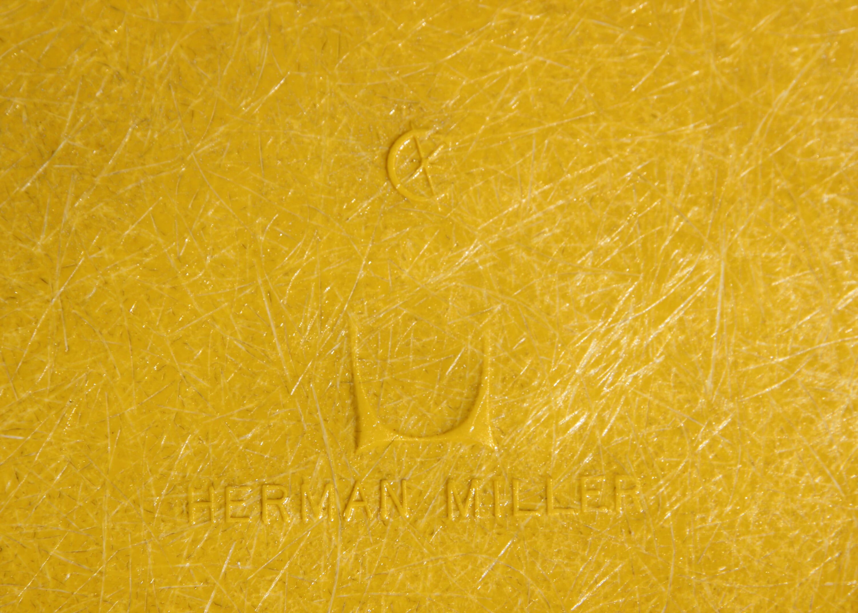 Pair of Yellow DSW Chairs by Charles and Ray Eames for Herman Miller
